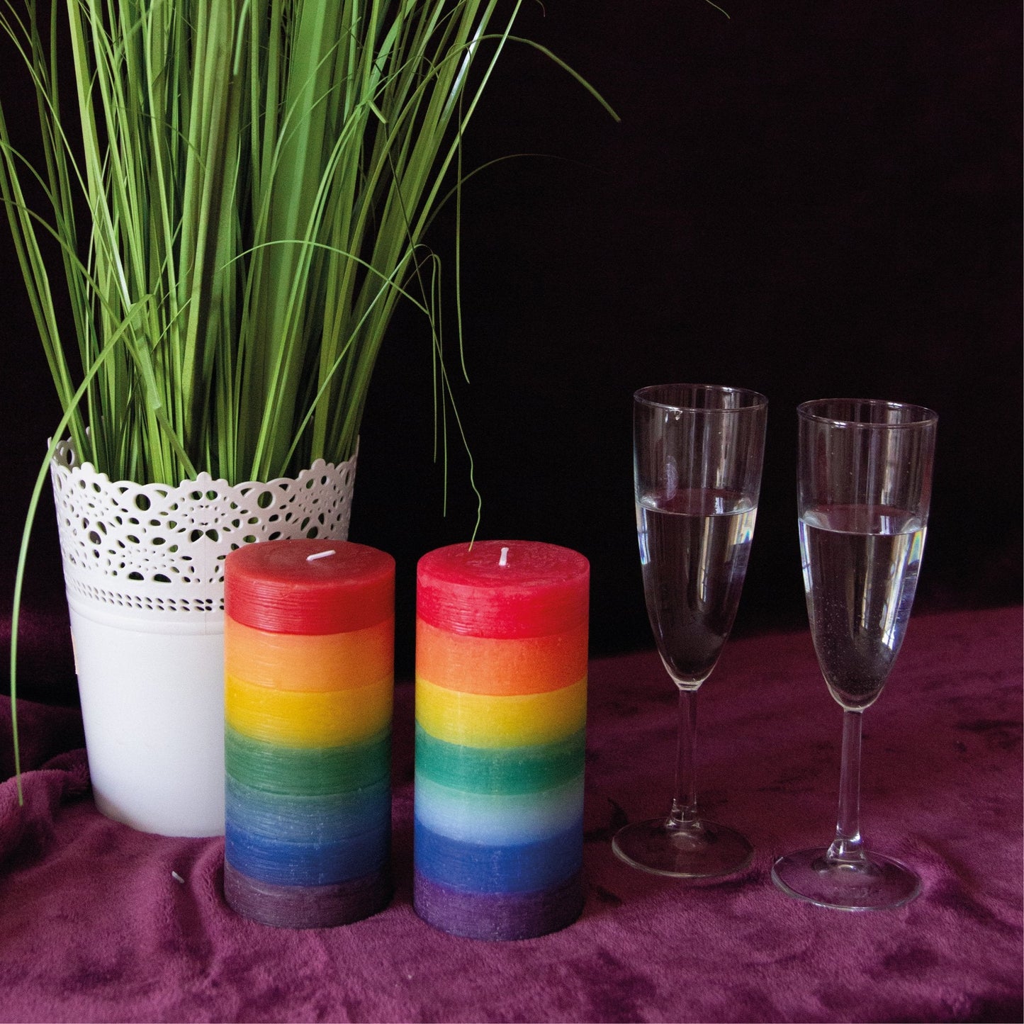 Swiece CANDWAX Rainbow Big Pillar - 2 szt.