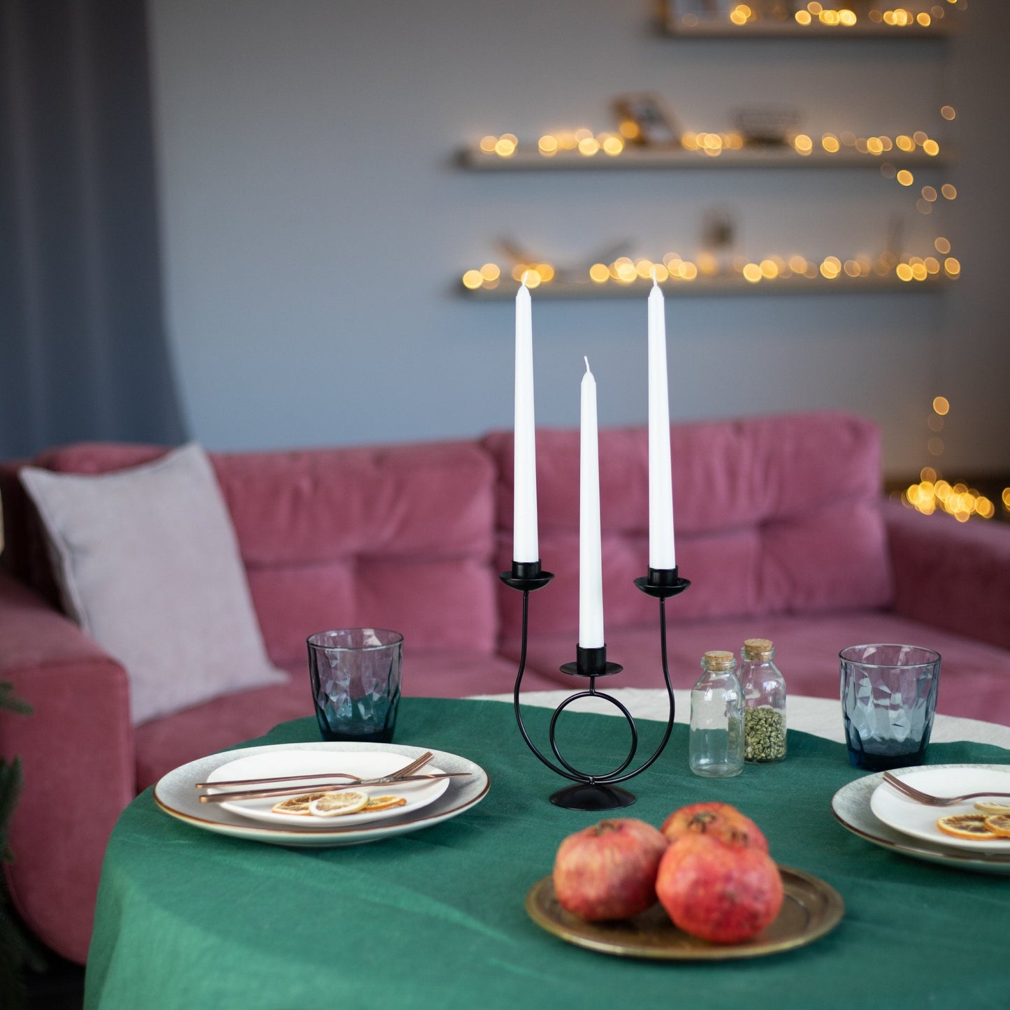 Swiece stozkowe CANDWAX biale matowe 10"