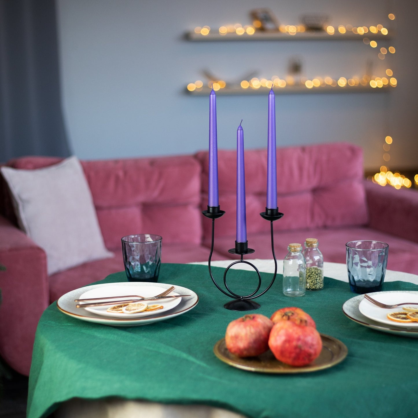 Swiece stozkowe CANDWAX w kolorze fioletowym matowe 10"