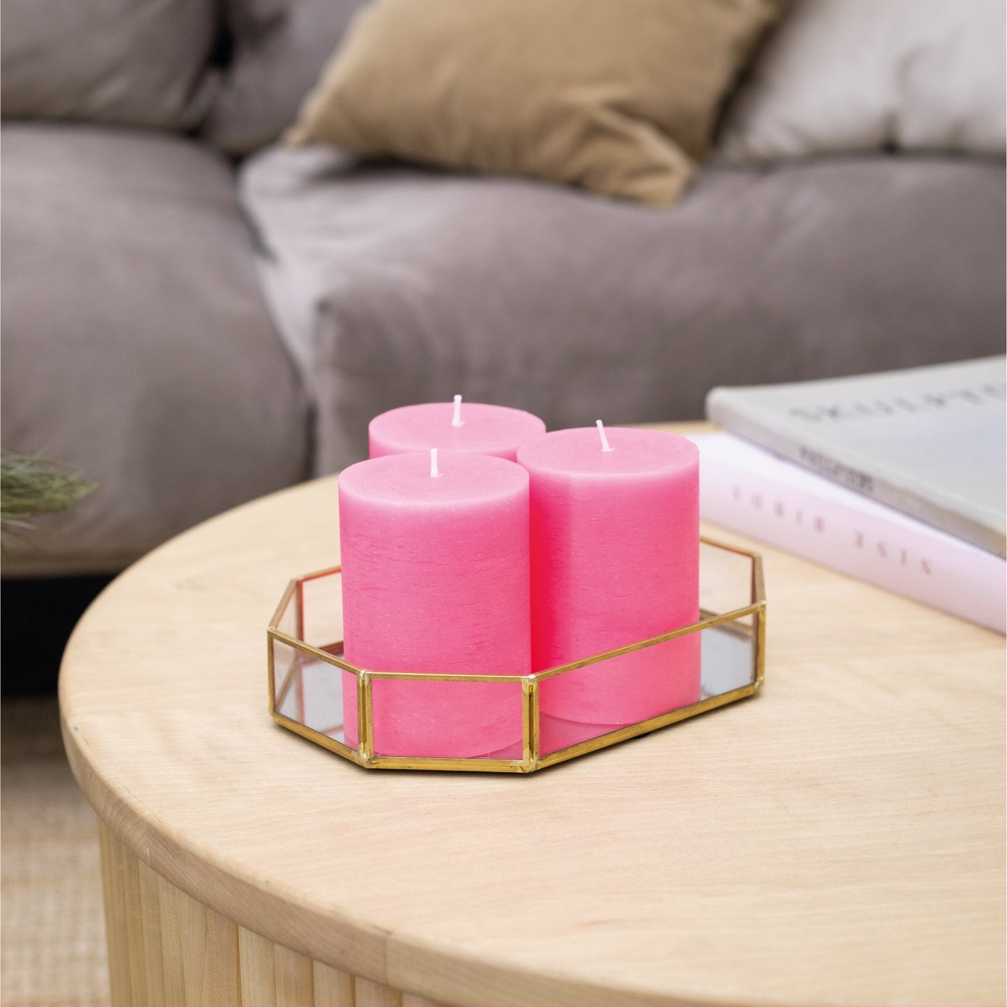 Swiece filarowe CANDWAX rozowe 3" - zestaw 3 szt.