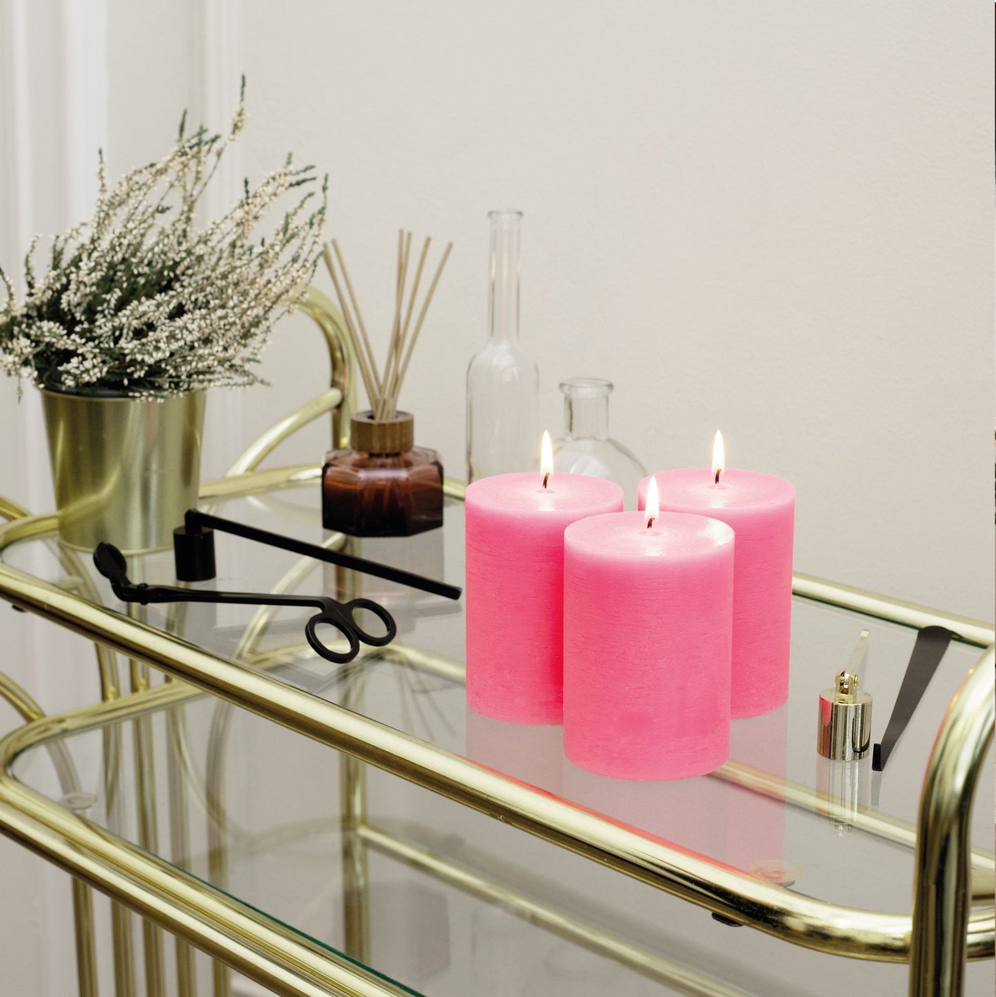 Swiece filarowe CANDWAX rozowe 3" - zestaw 3 szt.