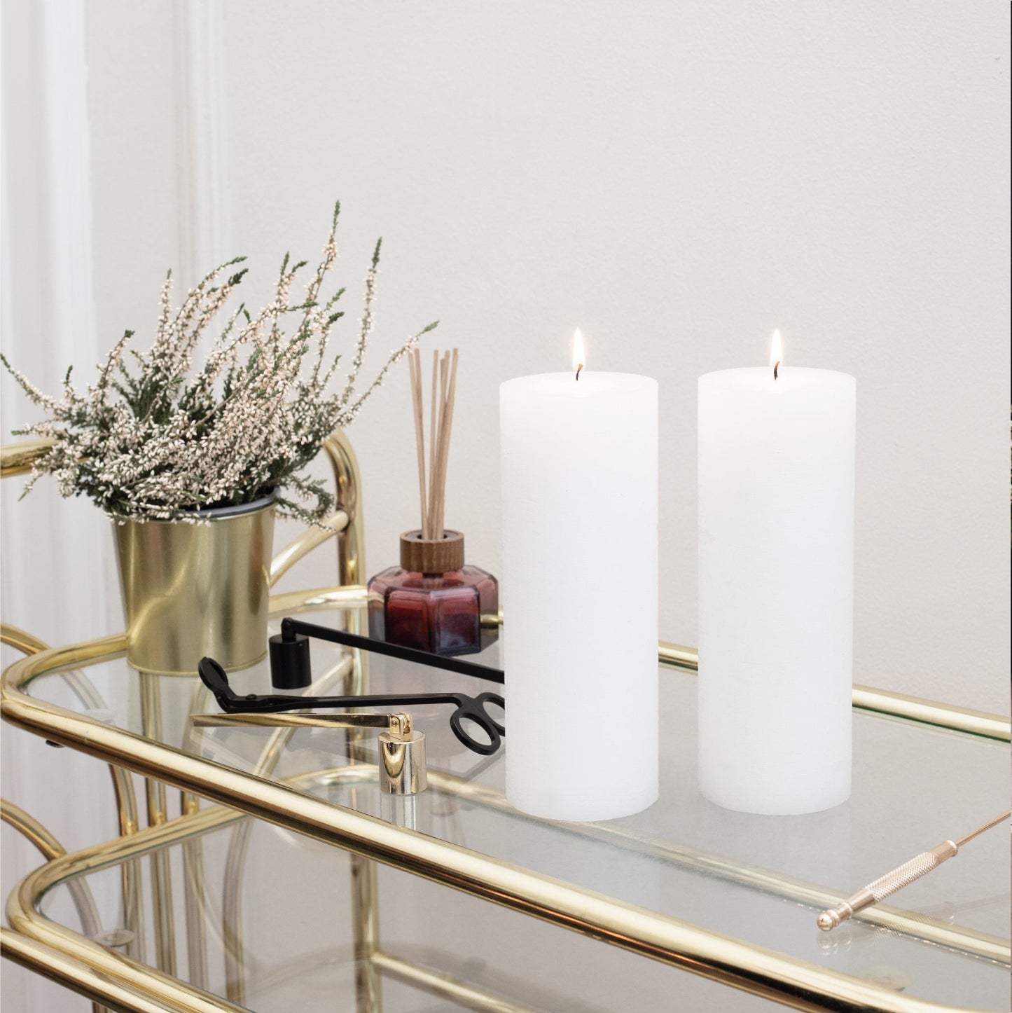 Swiece filarowe CANDWAX biale 8" - zestaw 2 szt.
