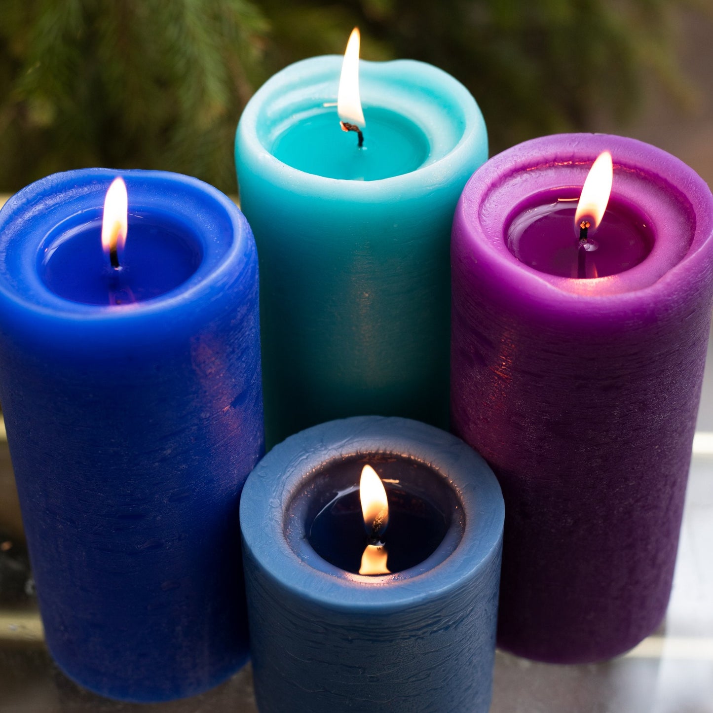 CANDWAX Turquoise Pillar Mix - 3 cale, 4 cale i 8 cali