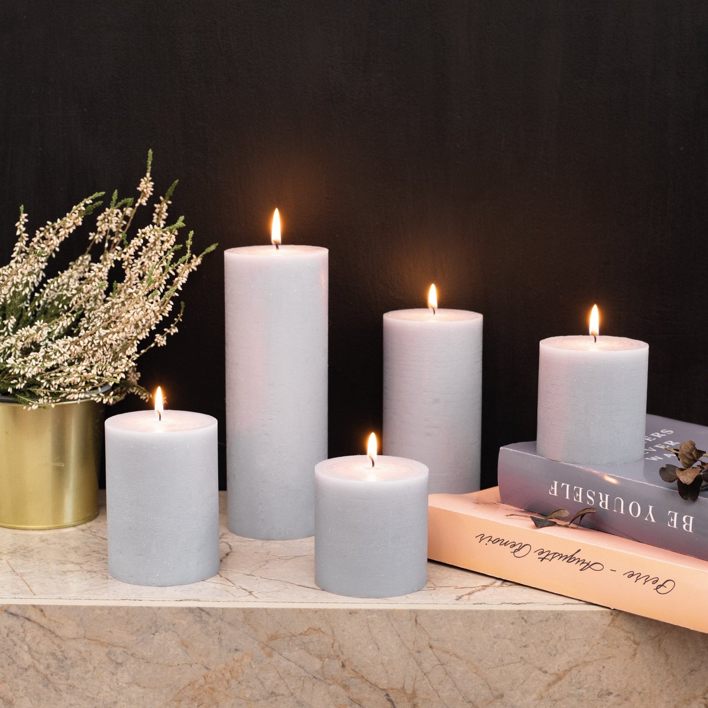 CANDWAX Light Gray Pillar Mix - 3 cale, 4 cale i 8 cali
