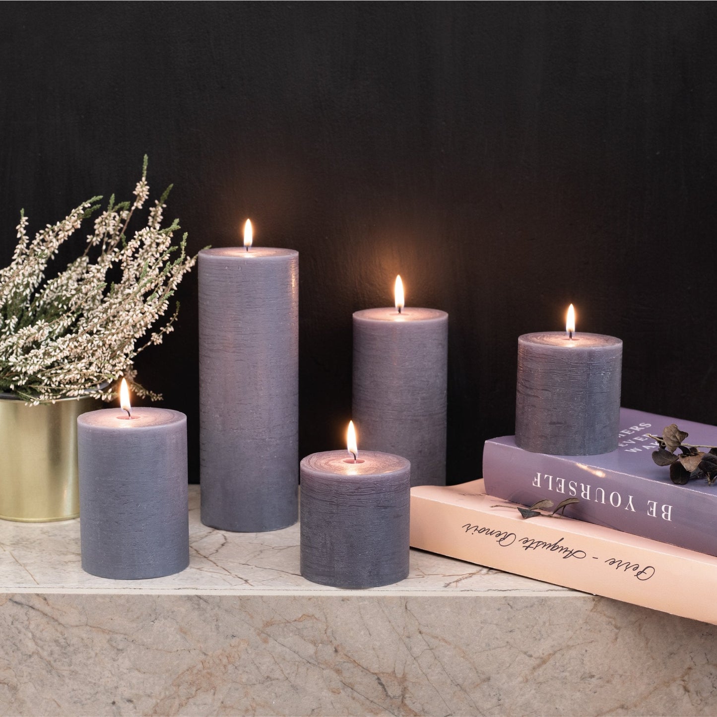 Swiece filarowe CANDWAX w kolorze ciemnoszarym 4" - zestaw 3 szt.