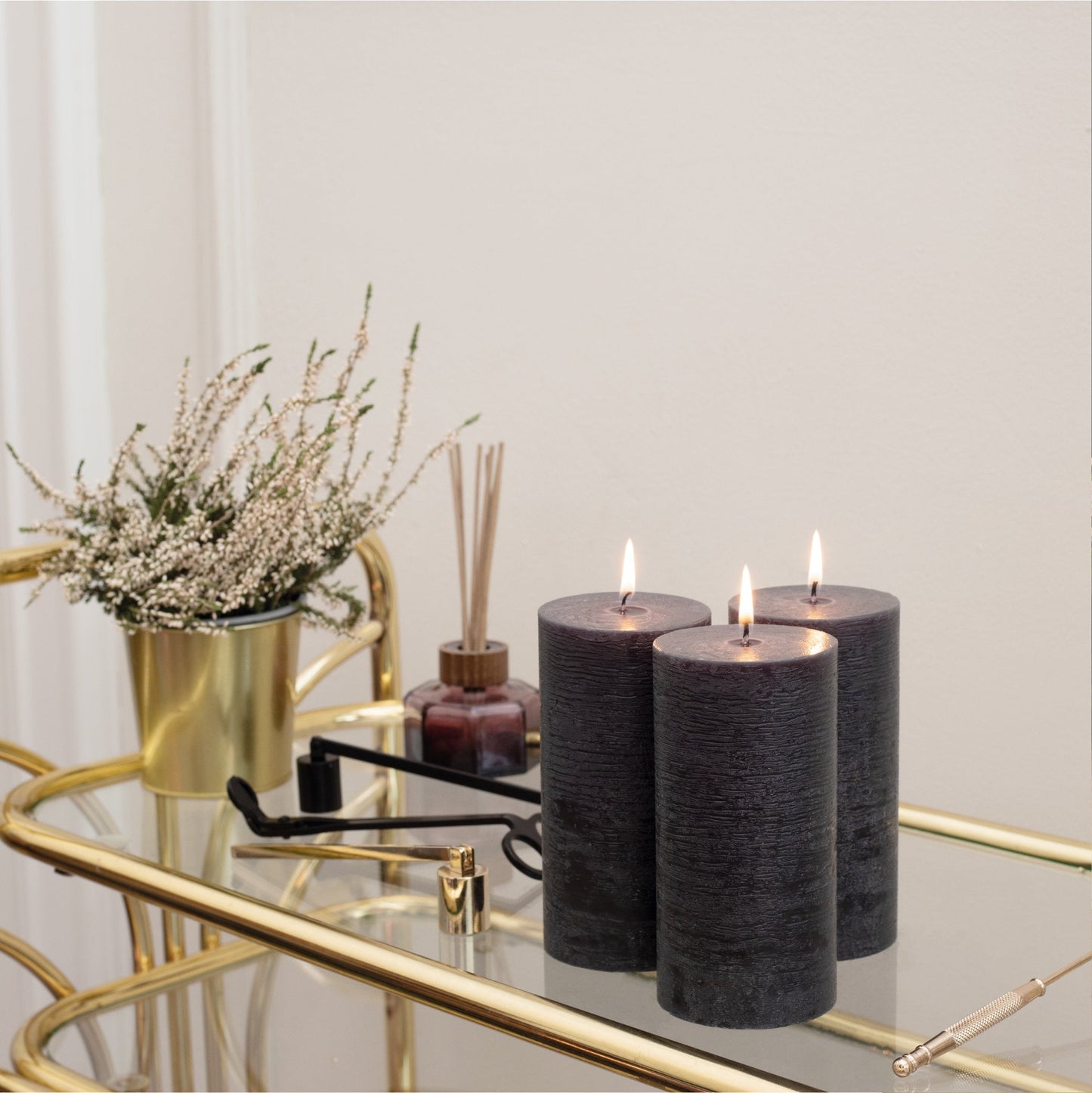 Swiece filarowe CANDWAX czarne 6" - zestaw 3 szt.