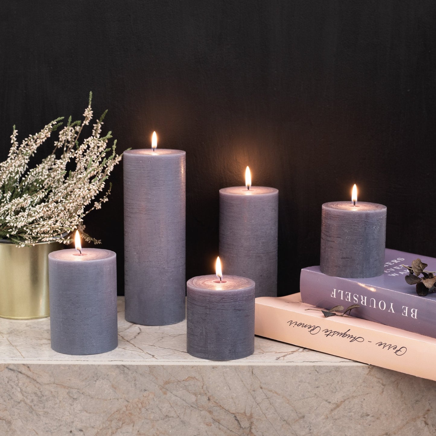 Swiece filarowe CANDWAX w kolorze ciemnoszarym 8" - zestaw 2 szt.