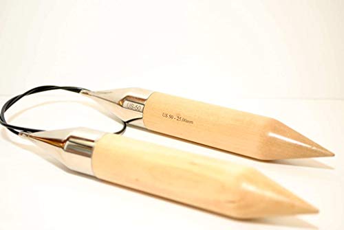 Druty okragle do robienia na drutach rozmiar US 50 drewniane 40 cali Jumbo Knitters Pride Basix