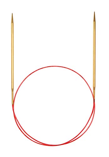 Druty dziewiarskie z okragla koronkowa koncowka, wykonczenie mosiezne, sznurek Skacel Blue, 60 cali (150 cm), rozmiar US 07 (4,5 mm)
