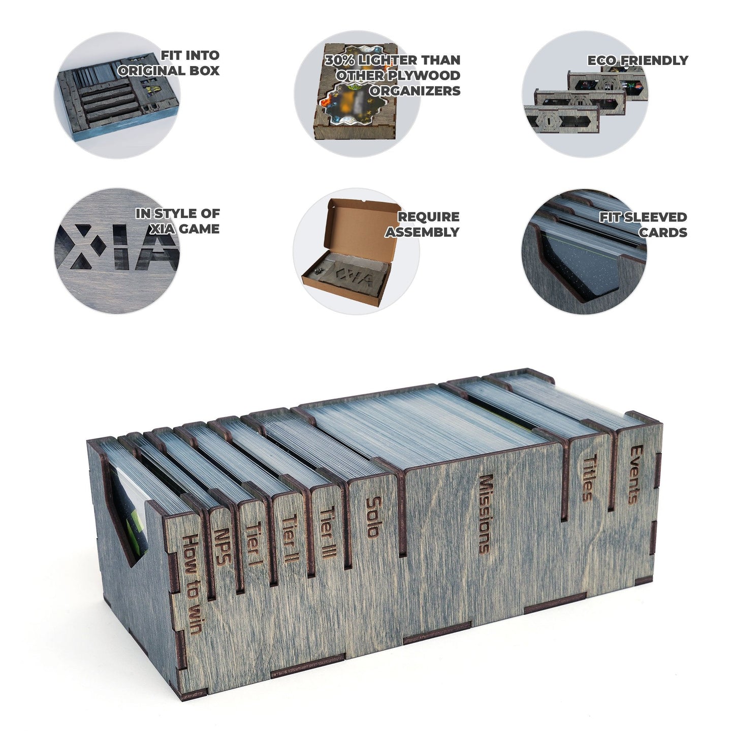 XIA plywood inserts by Smonex require assembly and fit into the original box.