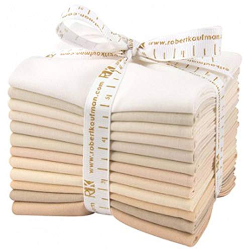 Robert Kaufman Fat Quarter Bundle Kona Cotton Not Quiet White 12szt.