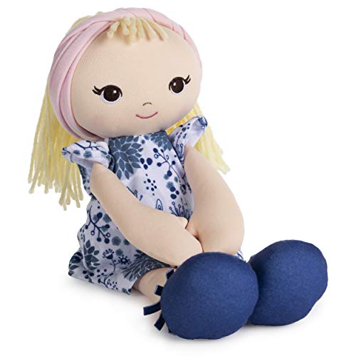 Lalka dla malucha, niebieska sukienka w kwiaty, 8 cali