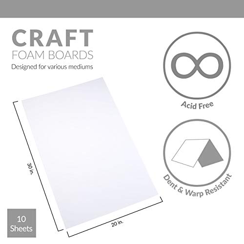 10PC Biala pianka 20"x30", 5mm