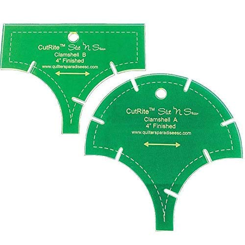 Zestaw szablonow akrylowych CutRite Slit N Sew firmy Quilter's Paradise - muszle, 4-calowy rozmiar gotowego bloku