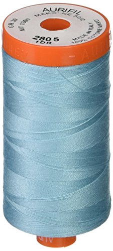 Nici bawelniane Aurifil Mako Solid 50wt 1422yds Jasnoszary Turkusowy