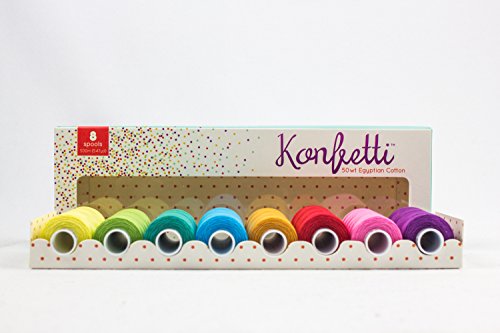 WonderFil, Specialty Thread Konfetti Pack, podwojnie gazowana egipska bawelna, 50wt, Spectrum - zestaw 8 sztuk