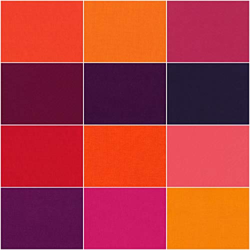 Robert Kaufman Kona Cotton Solids Birds of Paradise Fat Quarter Bundle 12 wstepnie cietych bawelnianych tkanin pikowania FQs Asortyment FQ-1372-12