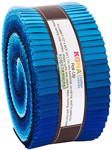 Kona Cotton Solids Waterfall Roll Up 40 2,5-calowe paski Jelly Roll Robert Kaufman Fabrics RU-782-40