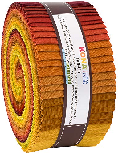 Robert Kaufman Kona Cotton Solids Autumn Hues Roll Up 2,5" wstepnie przyciete paski bawelniane do pikowania Jelly Roll Asortyment RU-772-40