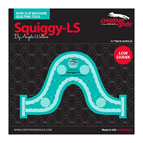 Szablon linijki do pikowania maszynowego Creative Grids z antyposlizgowym niskim trzonkiem - Squiggy-LS - cgrQTA4LS