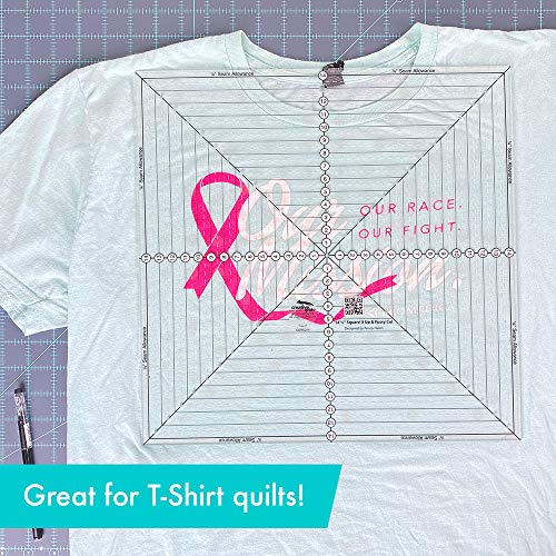 Linijka do patchworku Creative Grids USA Creative Grids 14-1/2in Square It Up lub Fussy Cut Square Quilt Ruler