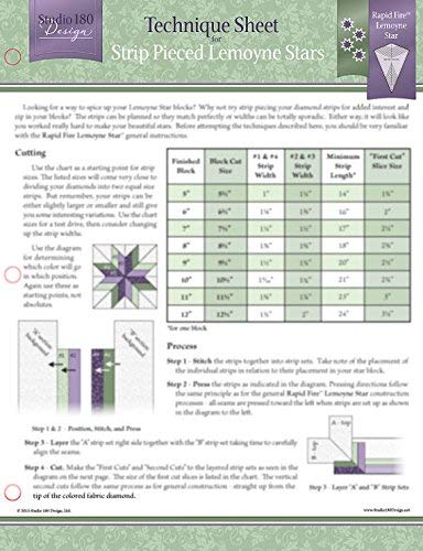 Arkusz techniczny Studio Design 180 (DTEC09) Strip Pieced Lemoyne Stars