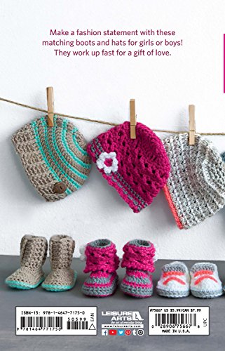 Leisure Arts Infant Boots & Hats Crochet Bk