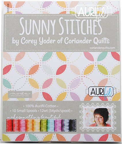 Aurifil USA Sunny Stitches Collection by Corey Yoder Cotton 12wt 10 malych szpul