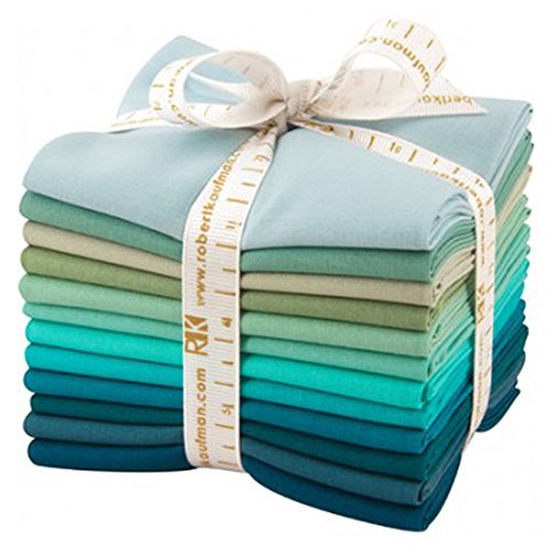Robert Kaufman FQ-923-12 Fat Quarter Bundle Kona Cotton Midnight Oasis Fabric, 12 sztuk