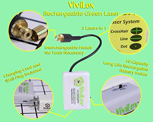 ViviLux 3 w 1 Zielony system laserowy do szycia, pikowania i rekodziela z magnesem. Wtyczka amerykanska
