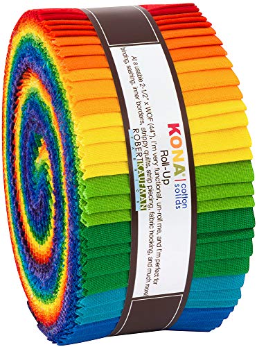 Kona Cotton Bright Rainbow Roll Up 40 2,5-calowe paski Jelly Roll Robert Kaufman