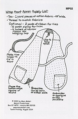 Wzor fartucha z przodu zawinietego przez Mary Mulari Designs