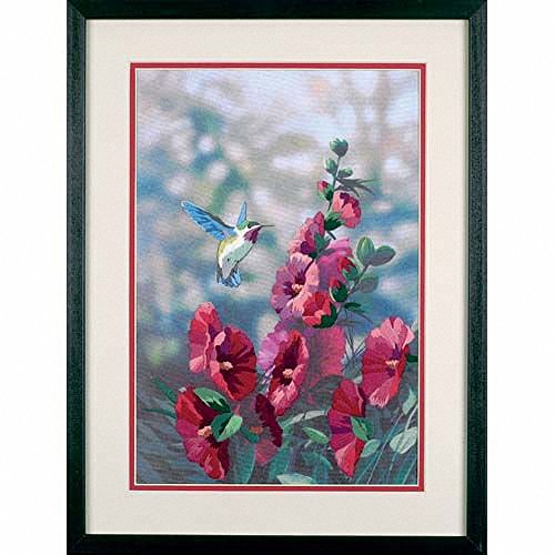 Hollyhock's In Bloom Gallery Crewel Kit-11 cali x 16 cali