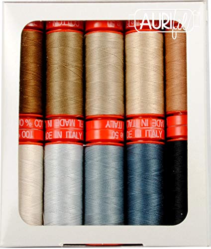 Pat Sloan The Perfect Little Box of Neutrals Aurifil Thread Kit 10 malych szpulek 50 Waga PS50PN10