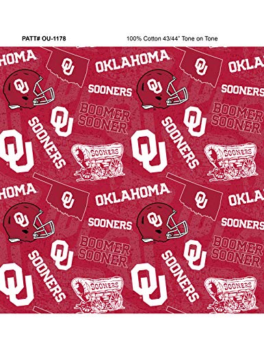 Tkanina bawelniana University of Oklahoma z nowym wzorem Tone ON Tone Najnowszy wzor