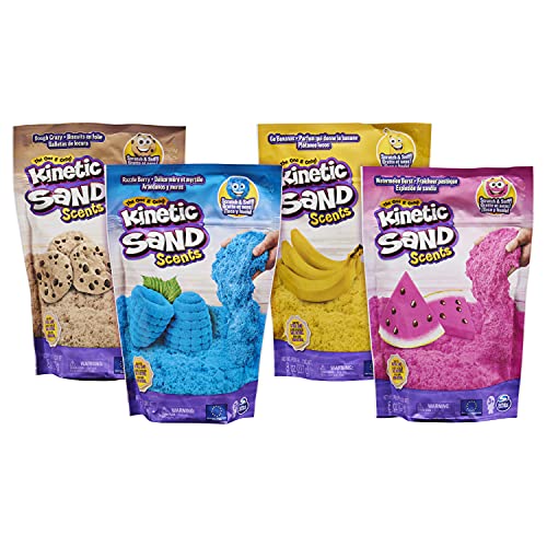 Kinetic Sand Scents, 8 uncji niebieskiego piasku kinetycznego Razzle Berry o zapachu jagod