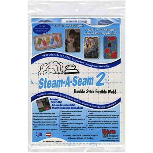 Tasma klejaca Steam-A-Seam 2 Double Stick Fusible Web-9""X12"" 5 arkuszy (opakowanie 4 sztuk)