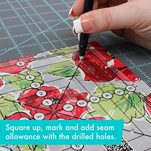 Linijka do patchworku Creative Grids Square It Up lub Fussy Cut Square Quilt Ruler o wymiarach 6-1/2 cala