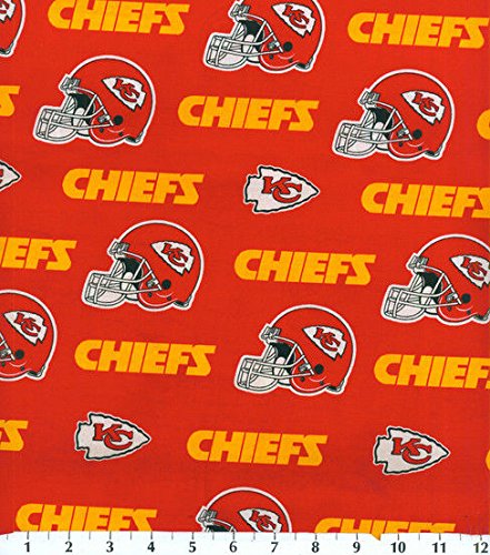 Bawelna NFL Kansas City Chiefs Football Print Cotton Fabric By Yard