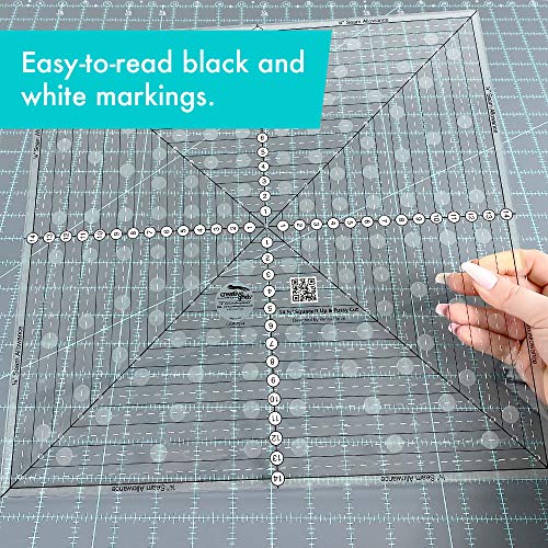Linijka do patchworku Creative Grids USA Creative Grids 14-1/2in Square It Up lub Fussy Cut Square Quilt Ruler