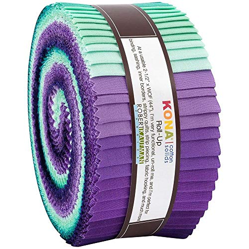 Robert Kaufman Kona Cotton Solids Aurora Roll Up 2,5" wstepnie przyciete paski bawelniane do pikowania Jelly Roll Asortyment RU-783-40