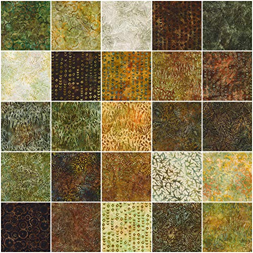 Lunn Studios Artisan Batiks Skamienialosci i skaly Dziesiec kwadratow 42 10-calowe kwadraty Tort warstwowy Robert Kaufman