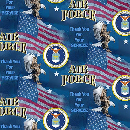 Flagi wojskowe sil powietrznych i wzory naklejek 43" szeroka tkanina 100% bawelniana do pikowania sprzedawana na metry