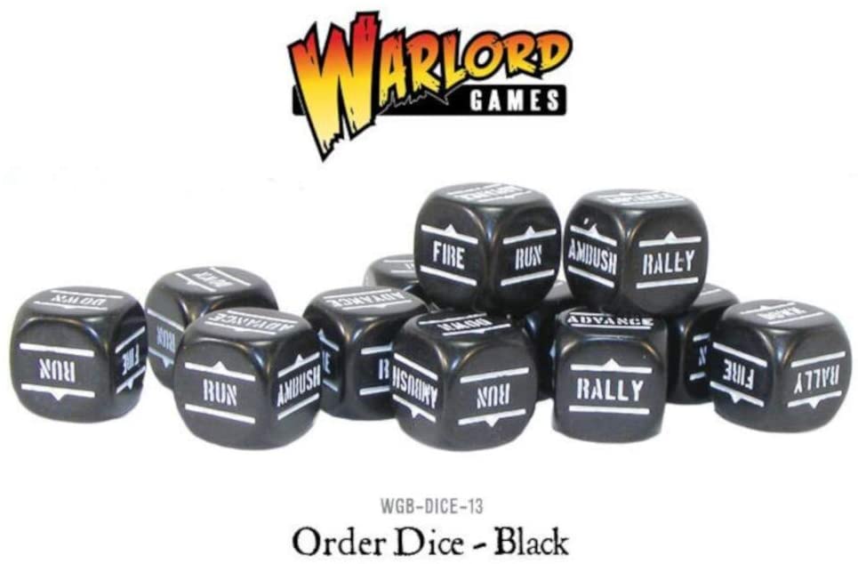 Kostki do gry Bolt Action Orders - czarne (12)