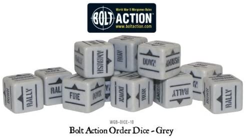 Kostki do gry Bolt Action Orders - Szare (12)