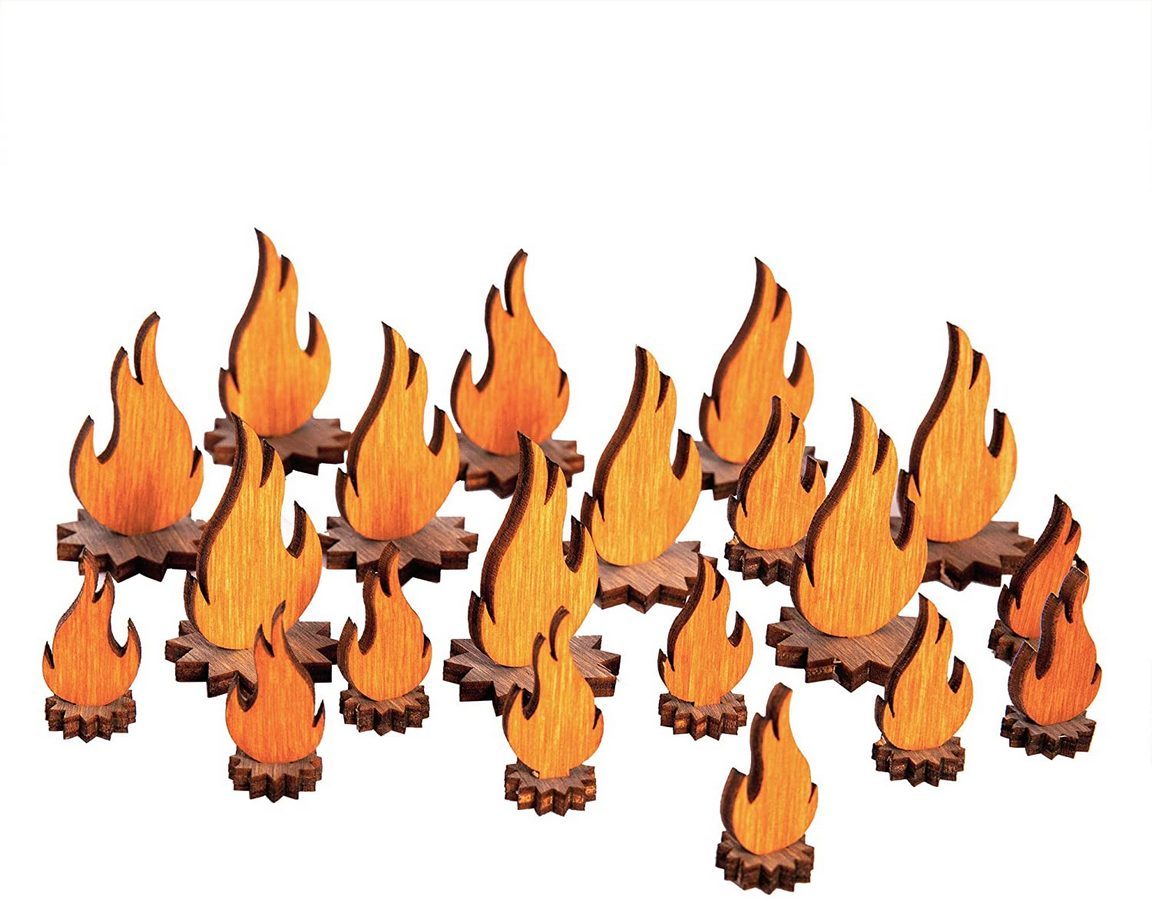 D&D flame markers made of wood