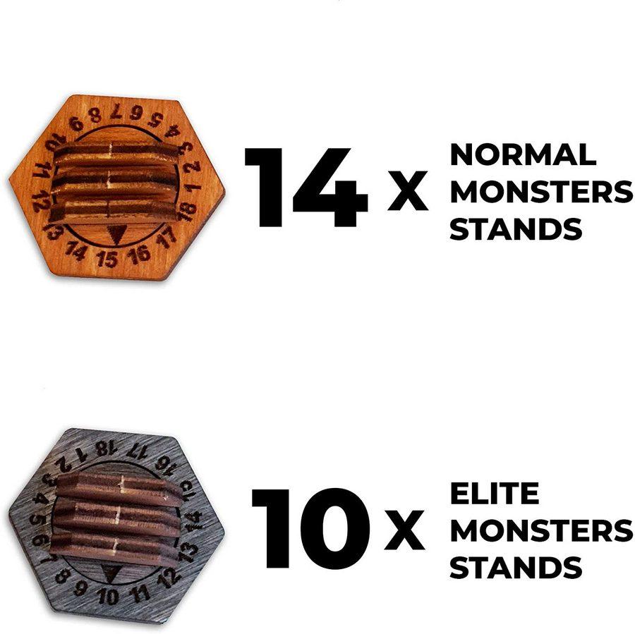 Set of 24 wooden monster stands by Smonex