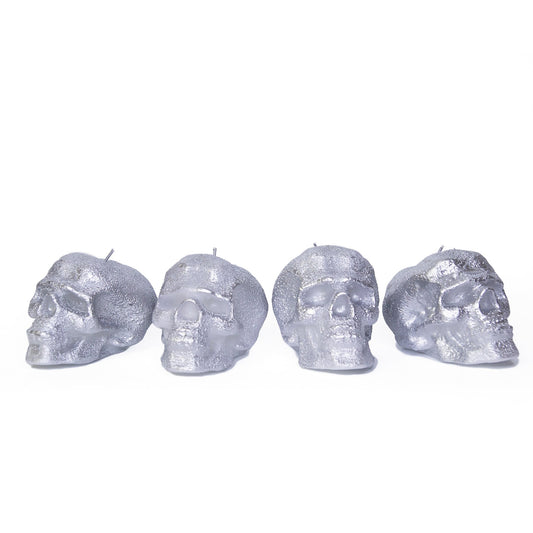 Swiece CANDWAX Srebrne Male Czaszki - 4 SZT.