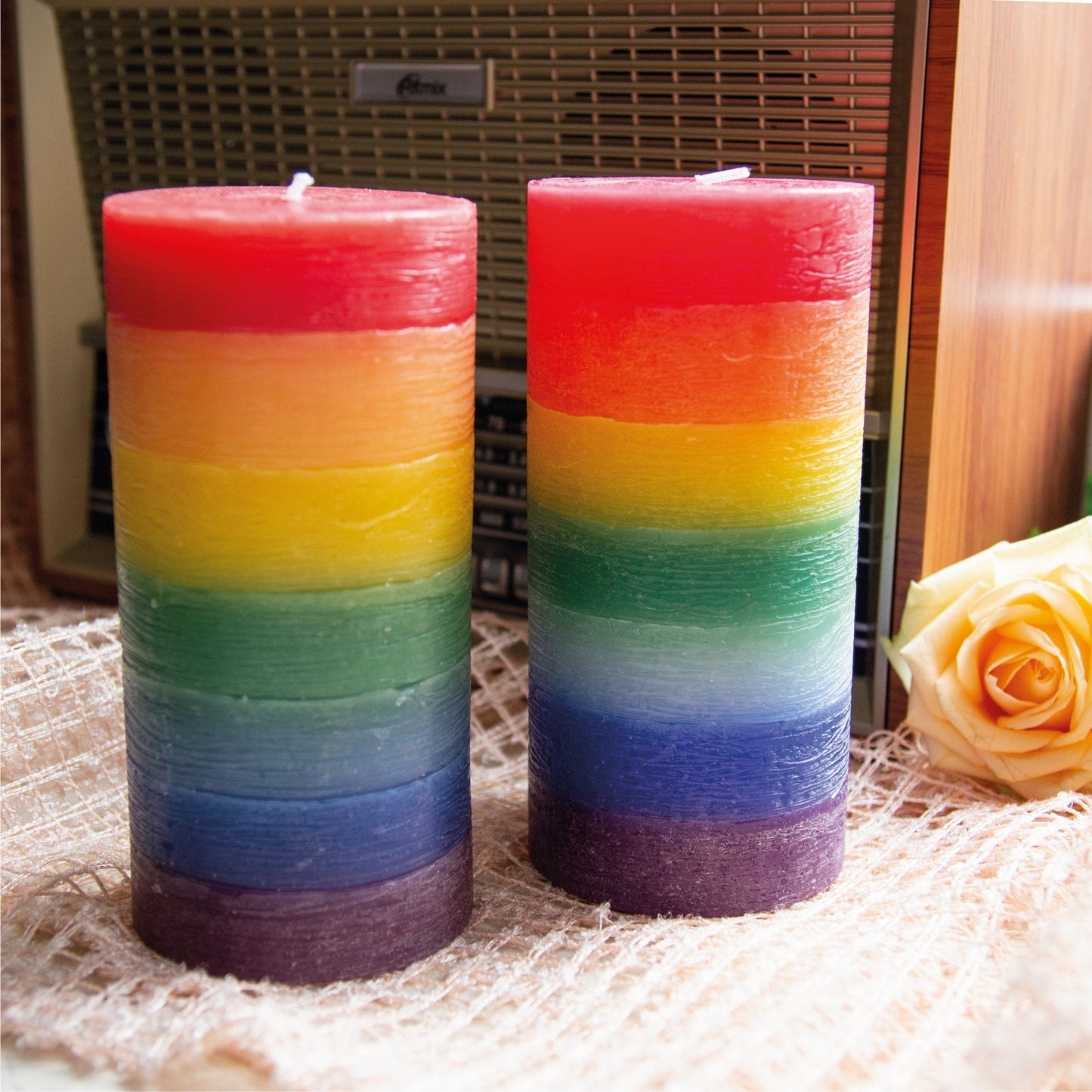 Swiece CANDWAX Rainbow Big Pillar - 2 szt.