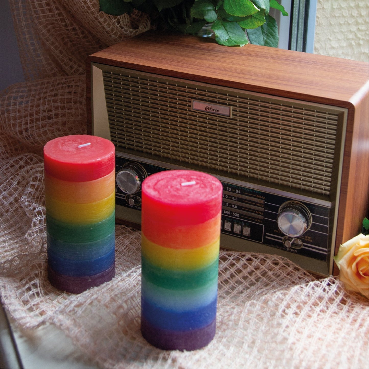 Swiece CANDWAX Rainbow Big Pillar - 2 szt.